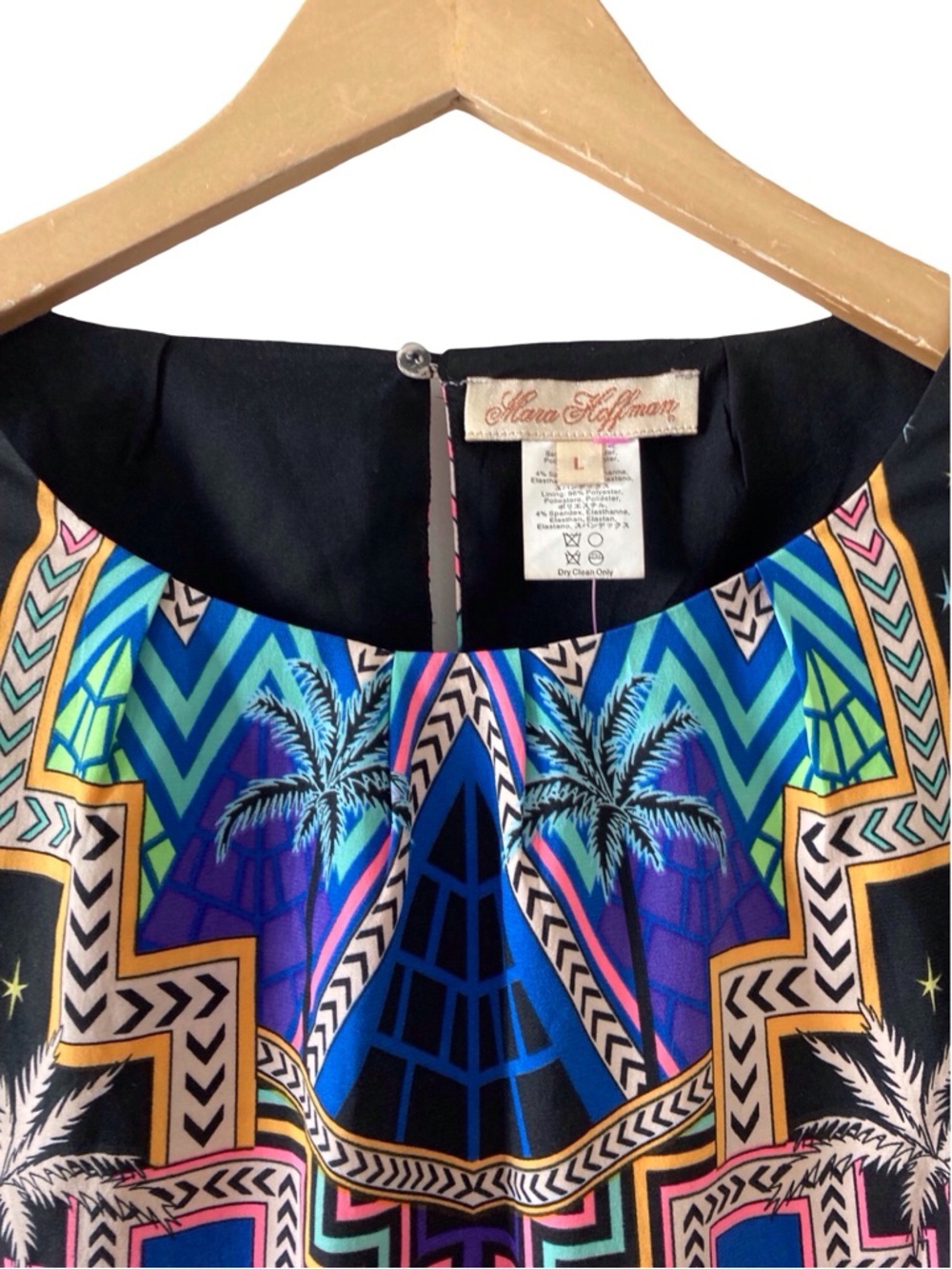 Mara Hoffman Egyptian Pyramid Palm Print designer Dress summer Size L NWOT - Picture 2 of 11